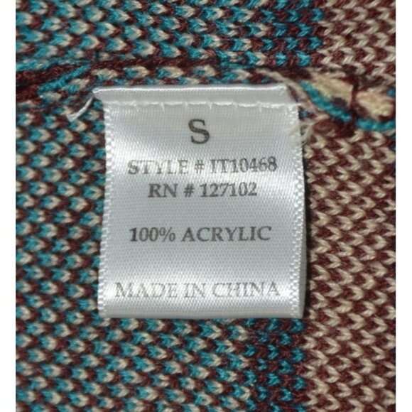 Giddy Up Glamour Cardigan Womens S Aztec Southwestern Open Front Fringe Fall - Picture 12 of 13